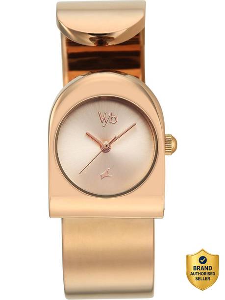 Fastrack Vyb Striker Quartz Rose Gold Dial Rose Gold Strap Analog Watch - For Women FV60130WM01W