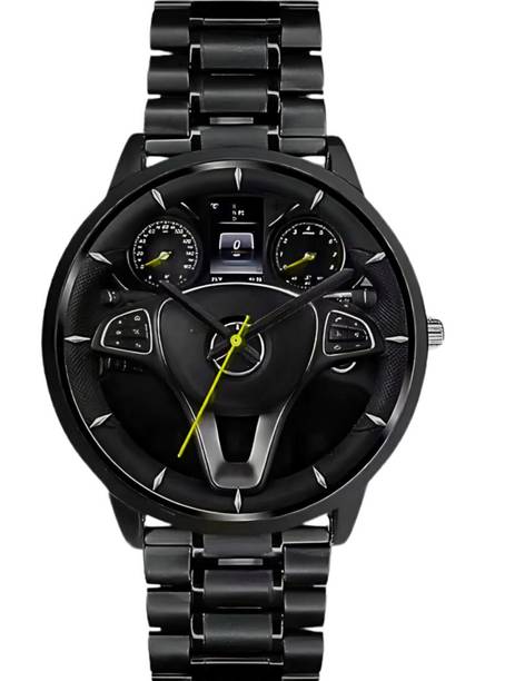 Analog Watch  - For Men Mercedes-Benz Steering Wheel Analog Watch - For Men Mercedes Edition yellow