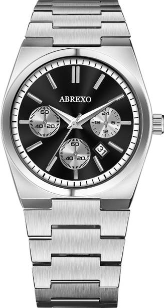 ABREXO Abx2500 SLV GRN TSST CEO Series Silver Dial Date Working Elegant Silver Chain Quartz Watch Analog Watch  - For Men
