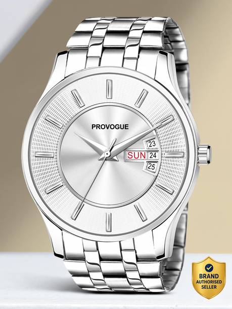 Working Day and Date Analog Watch  - For Men PRV-217-SILVER