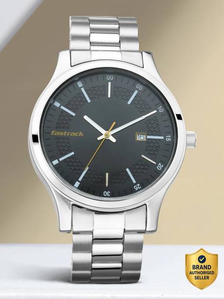 Bestseller Fastrack Fastrack With Date Black Dial Silver Stainless Steel St...