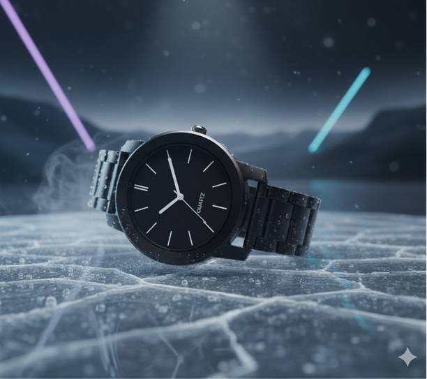 Classic Black Analog Watch for Men | Minimal Black Dial |Silicon strp Analog Watch  - For Men ZWWHITEPD