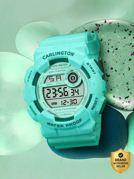 Carlington Resistant Digital Dial MultiFunction Working Alarm,Silicone Strap Digital Watch  - For Boys & Girls 9121 Green