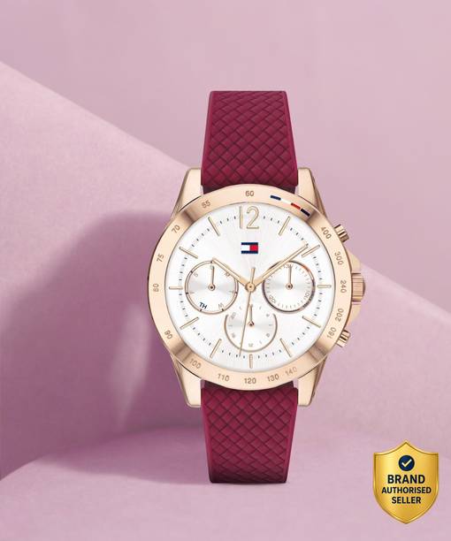 Tommy Hilfiger Multifunction Silver Dial Crimson Silicone Strap Analog Watch  - For Men NETH1782200,NTTH1782200