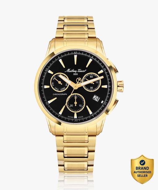 Swiss Made Lancelot Chronograph Quartz Black Dial Analog Watch  - For Men H198CHPN