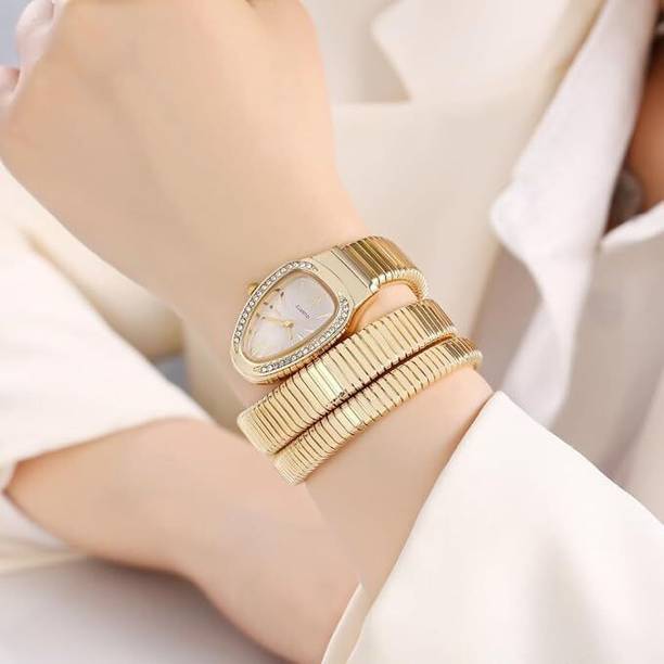 Premium Fashion Series Analog Watch - For Girls Snake Bracelet Watch Crystal-studded elegant premium look for Party Wear
