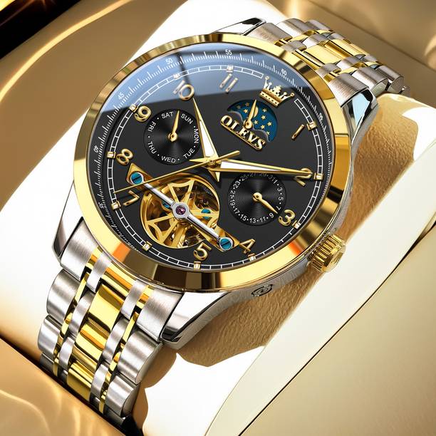 Analog Watch - For Men Silver and Gold Colour mechanical movement Watch For Men - OL7071M-2