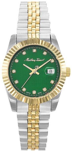 Swiss Made Mathy III Quartz Ronda 585H3 Movement Green Dial Analog Watch - For Women D810BV