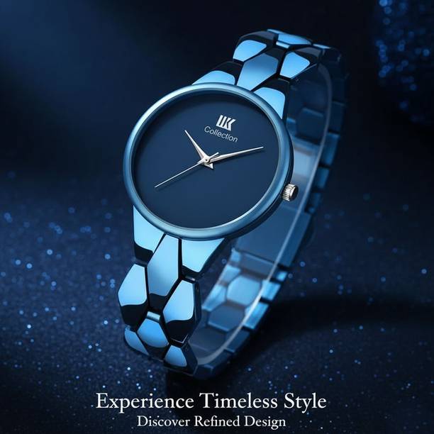 Watch for Women Round Dial with Blue Metal Bracelet Chain Girls Analog Watch - For Women IIK-1082W