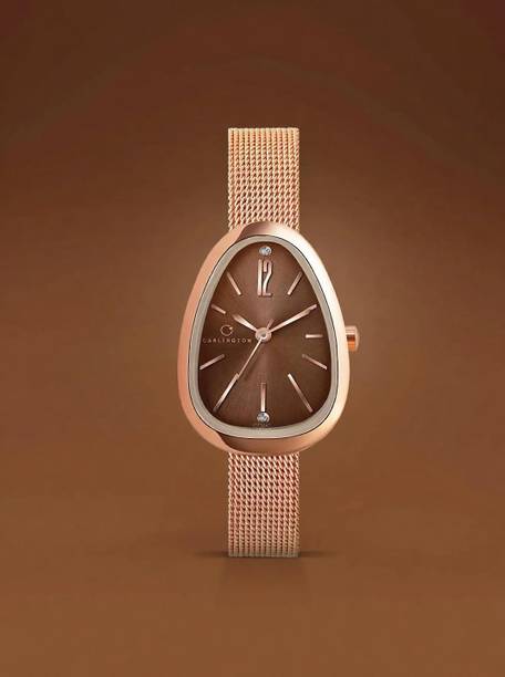 Carlington Iconic Series Premium Ladies Wrist Watches Analog Watch - For Women CT 2047 Brown