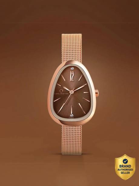 Carlington Iconic Series Premium Ladies Wrist Watches Analog Watch - For Women CT 2047 Brown