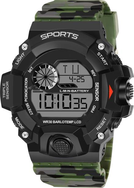 Date Alarm Shockproof Watches for Unisex Digital Watch  - For Boys & Girls 7002 Unique Designed Black Round Big Dial Digital Watch For Kids