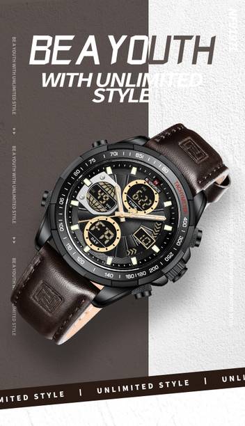 New Sports and professional digital and analog attractive Analog-Digital Watch Analog-Digital Watch - For Men NF9197-GG