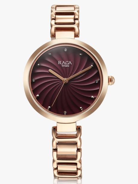 Titan Raga Memoirs Purple Dial Rose Gold MetalStrap Analog Watch - For Women NT2752WM01,2752WM01,NU2752WM01