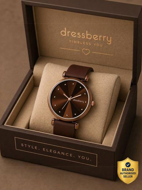Brown Strap Rose Gold Analog Watch with Coffee Sunburst Dial Analog Watch  - For Women DB-LR036-BRW-BRW