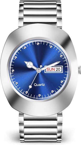 OLDIVA RAEDO DD STEEL FULL SILVER . BLUE DL Men Boys Analog Wrist Watch with Blue Dial Silver Metal Bracelet Casual Style Analog Watch  - For Men