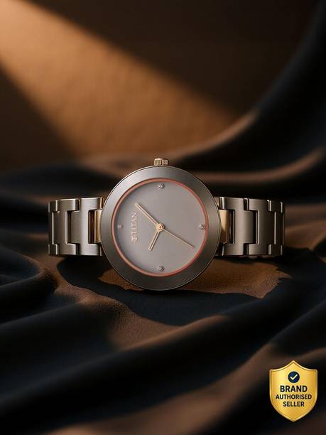 Titan Titan Purple Ceramics Brown Dial Brown Ceramic Strap Analog Watch - For Women