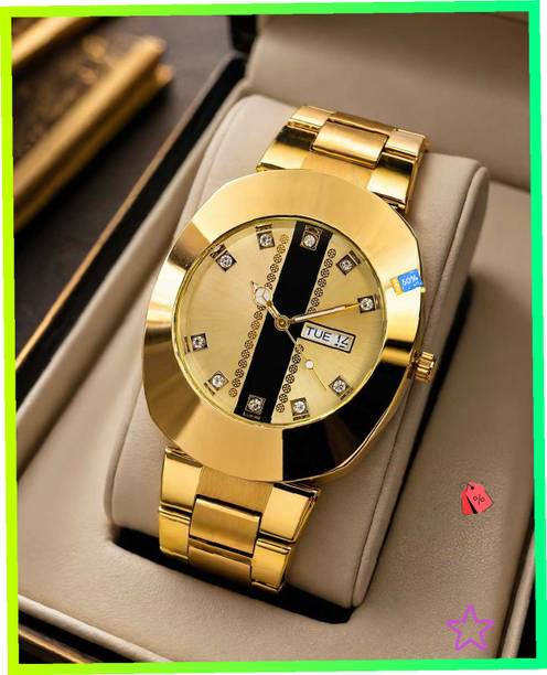Luxury Gold Finish Analog Men’s Watch Analog Watch  - For Men Dw_dRM 017*
