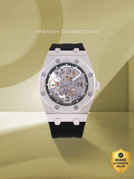 Men's Automatic Black Watch | Silver See Through Dial Analog Watch - For Men FCK2B-S