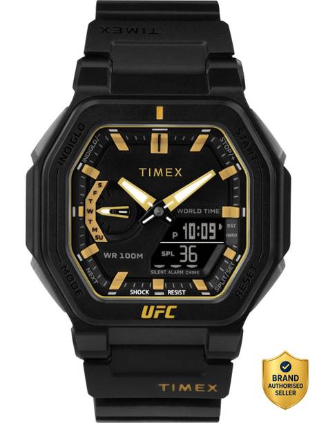 UFC Octagonal 45mm Black Dial Analog-Digital Watch  - For Men TW2V55300X6