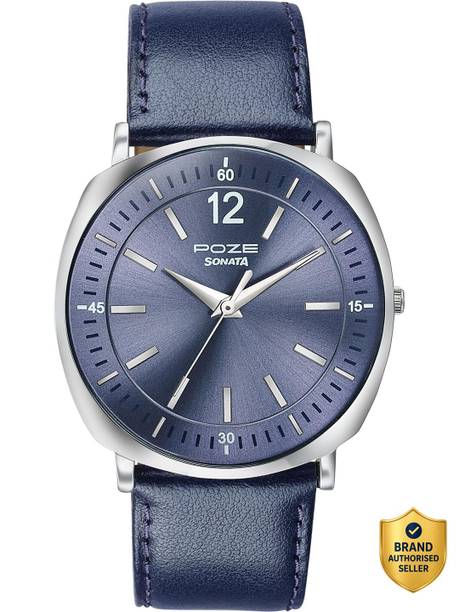 SONATA Sonata Poze 6 Strokes And Stroll Quartz Blue Round Dial Men's Watch Analog Watch  - For Men