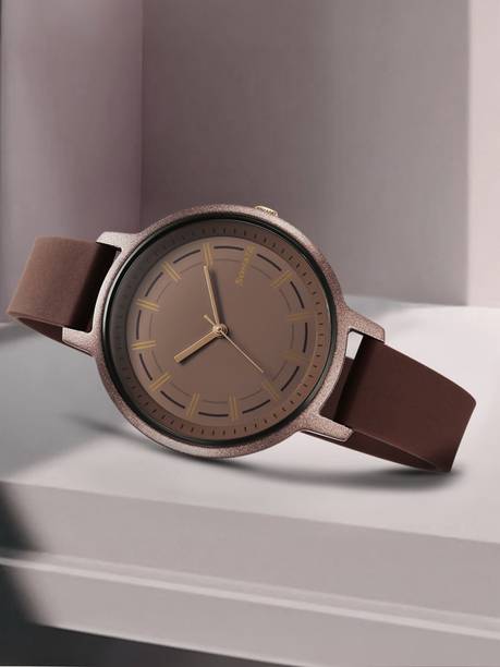 Sonata Splash Brown Dial Brown Plastic Strap Analog Watch - For Women 87049PP19W,NU87049PP19W