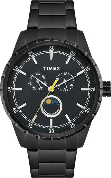 Moon Phase Multifunction, Black Dial Analog Watch - For Men TWEG28504