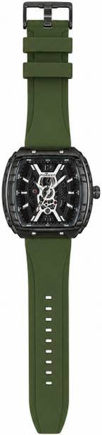 FOREST Men's Quartz Watch Grey Skeleton Dial Grey Band Tonneau Case Analog Watch  - For Men