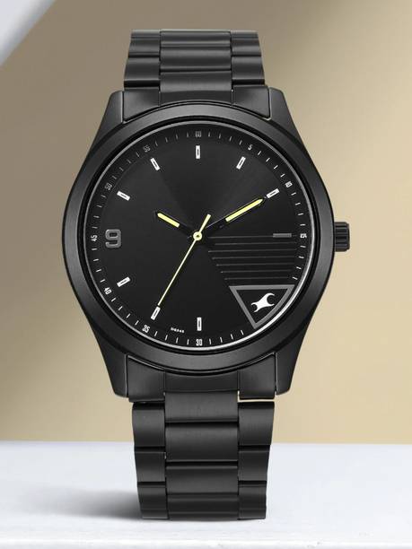 Fastrack Stunners Black Dial Black Metal Strap Analog Watch - For Men 3317NM01