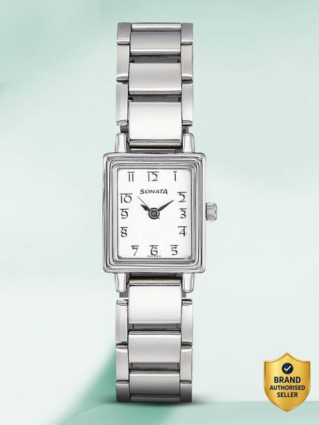 Sonata Silver Dial Silver Stainless Steel Strap Analog Watch - For Women NS8080SM02,NU8080SM02