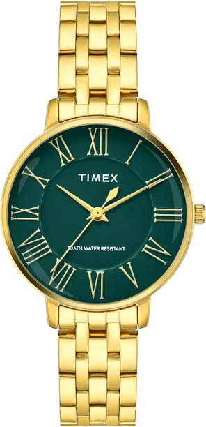 Trendline Round 34mm Green Dial Analog Watch - For Women TWEL19106