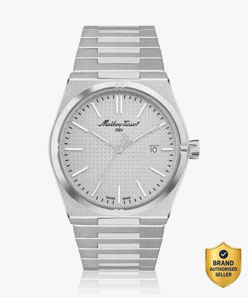 Swiss Made Quartz Silver Dial Analog Watch  - For Men H117AS