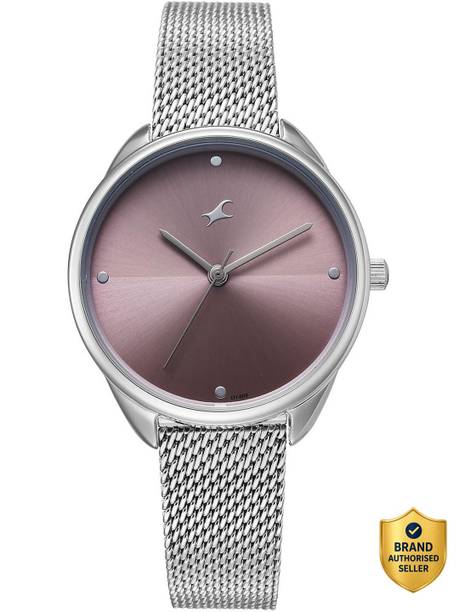 Fastrack Stunners XI Quartz Lilac Dial Silver Stainless steel Strap Analog Watch - For Women 68066SM02