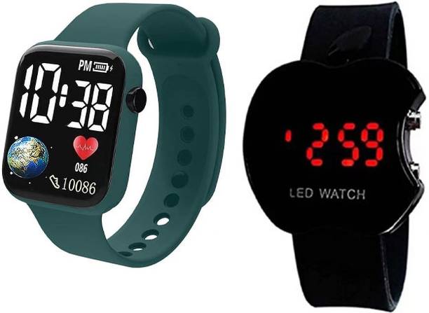 Ultra Smart Digital Watch Hybrid Smartwatch Watch  - For Men & Women PRO-Led Green+Cut Aple Watch