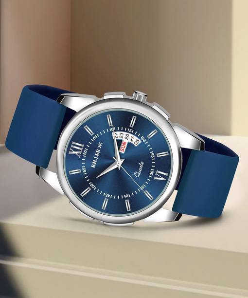 KILLER KR-883SBI05 KILLER Designer Blue Round Dial Day & Date Men's & Boy's Analog Watch  - For Men