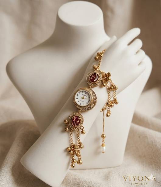 SHRINRVT ENTERPRISES Kashmiri Inspired Brass Watch Bracelet Jewelry Kashmiri Inspired Brass Watch Bracelet Jewelry Analog Watch  - For Women