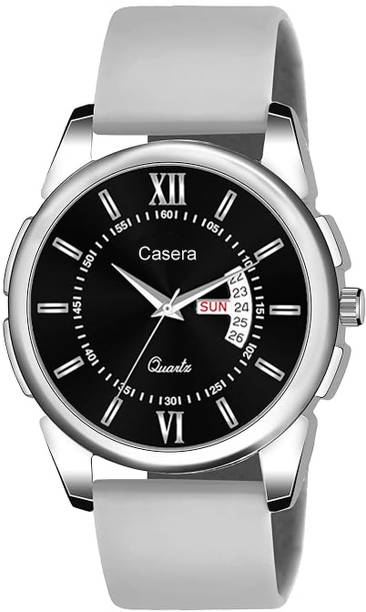 casera Day And Date Day And Date Soft Silicone Strap Analog Wrist Watch Analog Watch - For Men