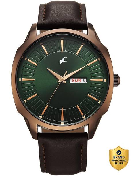 Fastrack Fastrack Stunners XI Quartz Dark Green Dial Brown Leather Strap Analog Watch - For Men 38213QL01