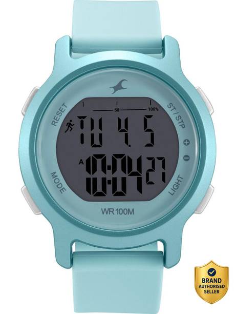 Fastrack Street Line Digital Dial Blue Silicone Strap Digital Watch  - For Girls NR68027PP03