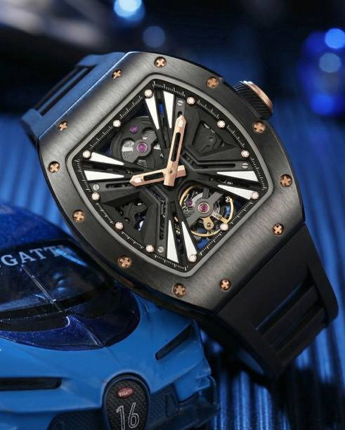 Classic Skeleton Automatic Black And Rosegold Attractive Dial Design With Analog Watch  - For Men AL2929BRGB