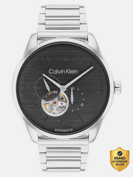 Calvin Klein Esteem Esteem Mech-Automatic Grey Round Dial 's / Analog Watch  - For Men
