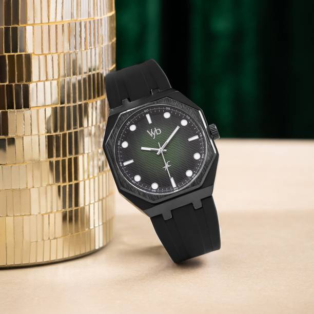 Fastrack Vyb Rebel Quartz Black Dial Black Silicone Strap Analog Watch - For Men FV30017NP03W