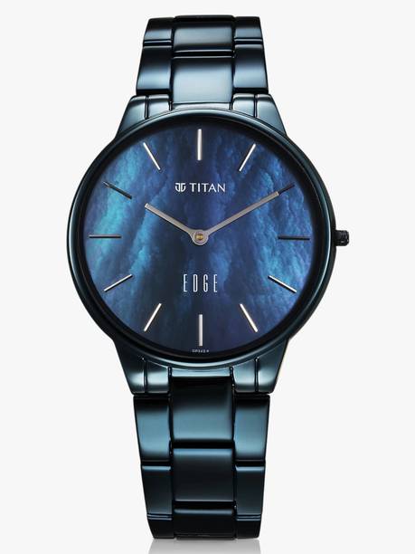 Titan Edge Blue MOP Dial Blue Stainless Steel Strap Analog Watch - For Women NT2734QM02