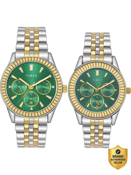 Round 42mm Green Dial Analog Watch  - For Couple TW0PRE002