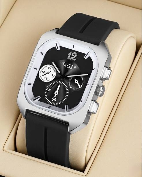 Silicone Strap multifunctional new square design Analog Watch  - For Men SL-44