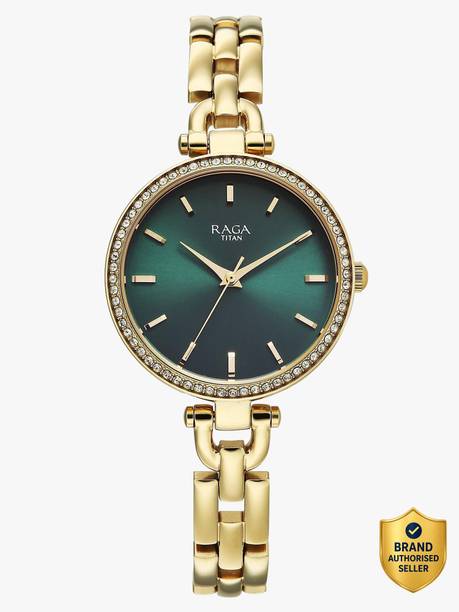 Titan Raga Showstopper 4.0 Quartz Green Round Dial Women's Watch / Analog Watch - For Women 95345YM01,NU95345YM01
