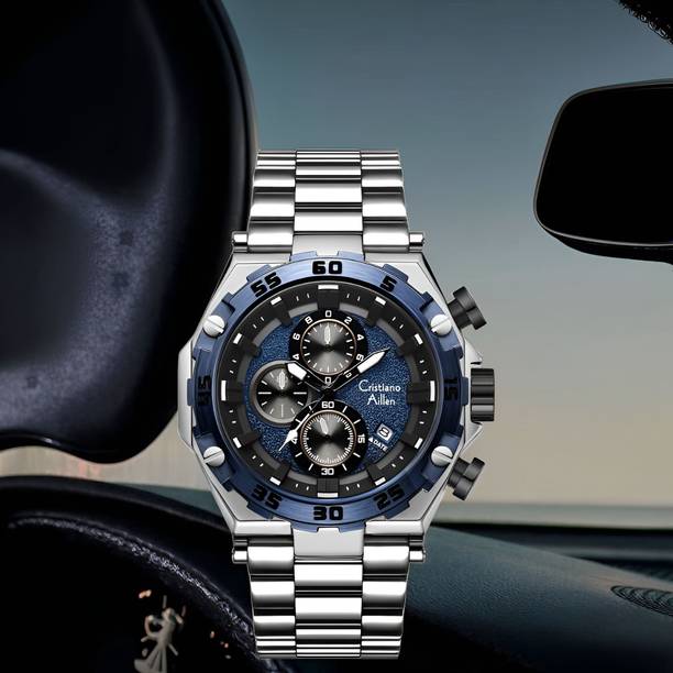 Multifunction Luxury Business & Sports Watch with Date – Model CA-9840 Analog Watch  - For Men Chrono_Analog_BlueSilver_SS_Quartz_SportLuxury