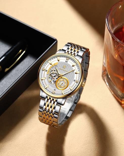 Mens Watch Automatic Mechanical Skeleton Dial Luxury Golden Wrist Watch Analog Watch  - For Men 1416
