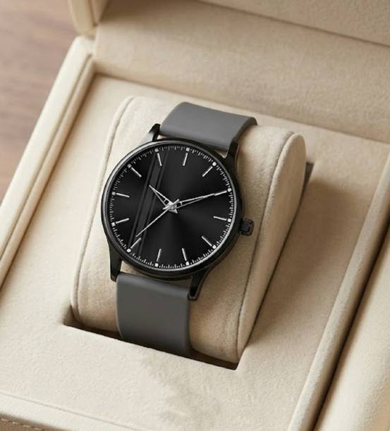 Analog Watch  - For Men & Women Trending Formal Look Dark Grey Color Silicone Strap Fast Selling Watch
