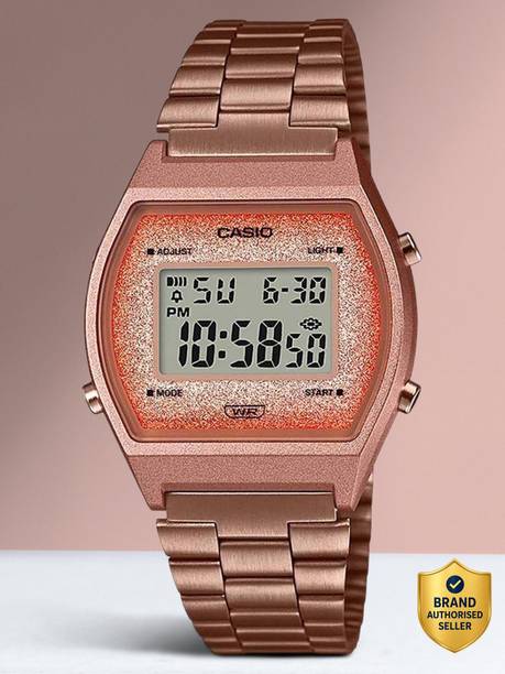 Vintage Dial Rose Gold Stainless Steel Band Digital Watch - For Men & Women D187 (B640WCG-5DF)